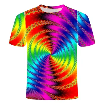 2020 nové 3D závrat hypnotické vytlačené T-shirt pánske, pánske sako pulóver, 3D art krátky rukáv