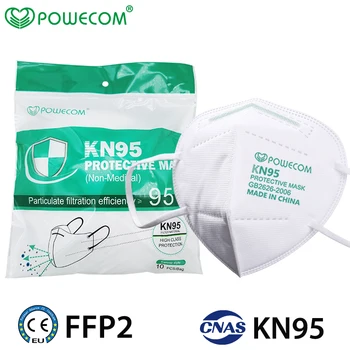 POWECOM KN95 pleťové Masky Ochranný Respirátor 95% Filteration CE FFP2 Úst Masky Kryt Prachu Priedušná 5 Ply Filter Maska Utlmiť