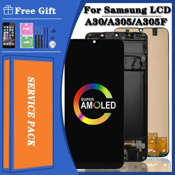 Super AMOLED A30S Displej Pre Samsung Galaxy A30S A307F A307 A307FN Dotykový LCD Displej Digitalizátorom. Displej Montážne Diely