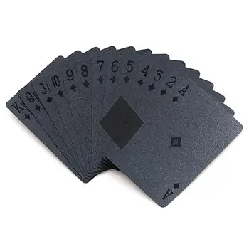 Čierny Matný Plast Poker Karty PET Nepremokavé Hracie Karty Na Stolové Hry