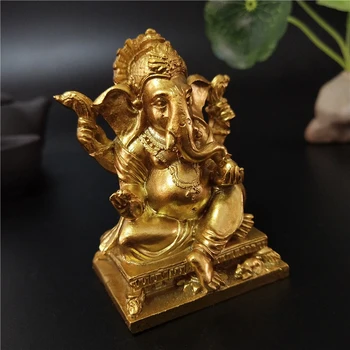 Pán Ganeš Sochu Budhu Domáce Dekorácie doplnky Golden Ganesh Slon Boh Socha Figúrky Ozdoby Sôch Budhu