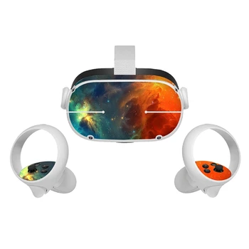 Pleť Nálepka pre Oculus Quest 2 VR Headset Radič PVC Nálepky Roztomilý Kreslený Zábal Kryt pre Oculus Quest 2 Príslušenstvo