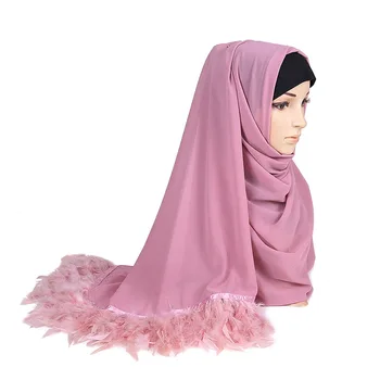 2020 Nový Trend Pierko Šifón Hijabs Turban Islamskej foulard Dámy Šátek Strapec Dlho Šatkou A Zábaly Ženy Veľké rozmery Šatky