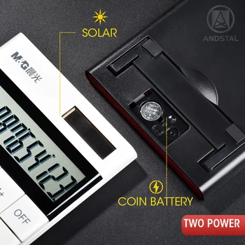 M&G 12-miestny Moderný Kalkulačka Dual Power Andstal Farba Caculator Roztomilé Malé Solárne Kalkulačky Vedecké Calculater Maturitné skúšky