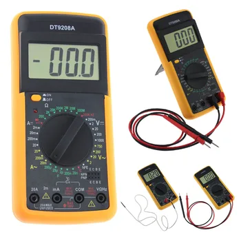 DT9208A Profesionálny LCD Digitálny Multimeter Elektrické Ručné Ammeter Voltmeter Odpor Kapacita Tester AC DC