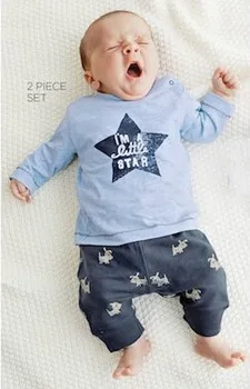 2020 Nový štýl chlapčeka Oblečenie Sady Dlhým rukávom Kreslené Hviezdy Vzor Top+Nohavice 2 Ks Novorodenca Batoľa Oblečenie Ležérne Oblečenie