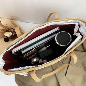 Prekladané dámy ramenní taška 2020 nový veľkokapacitný koberčeky postavený-v medziposchodí nákupní taška luxusný dizajn strany dámske kabelky