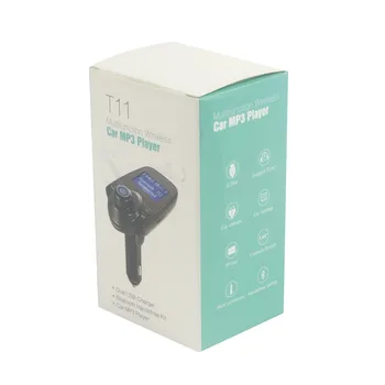 Najnovší model T11 Bezdrôtová Handsfree Súprava do Auta Bluetooth FM Transmitter Prehrávač/Duálny USB Nabíjačka