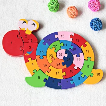 26 Ks Drevené Hračky Had obrazová Skladačka Waldorf Montessori Hračky Vzdelávacích Hračiek 3d Puzzle