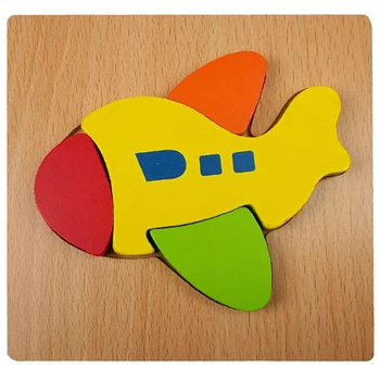 Drevené 3D puzzle cartoon zvierat návštevnosť kognitívne tvorivé farebné detí raného vzdelávania hračka darček dieťa rodič-dieťa hračku