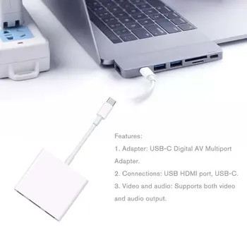 Pre Apple USB-C-Digital AV Viacportová Adaptér USB-C Digitálne Príslušenstvo