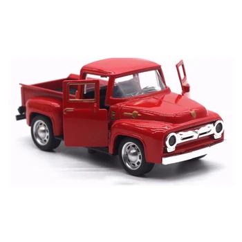 Červený Kamión Vianoce, Nový Rok Dekorácie Výrobky Pre Deti Model Auta, Kovové Vozidla S Pohyblivým Kolesá
