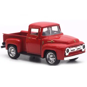 Červený Kamión Vianoce, Nový Rok Dekorácie Výrobky Pre Deti Model Auta, Kovové Vozidla S Pohyblivým Kolesá