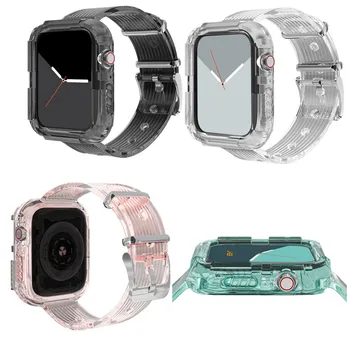 Móda Jasné watchbands puzdro pre apple hodinky série SE 6 5 4 3 2 Transparentné pásky pre iwatch popruh 38 40 42 44 MM príslušenstvo