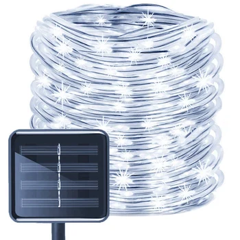 100 Led Solárne String Ľahké Nepremokavé Lano Trubice Svetlá Vonkajšie Záhrade Strom Lampa Cool Biela/ Multi Color /Teplá Biela