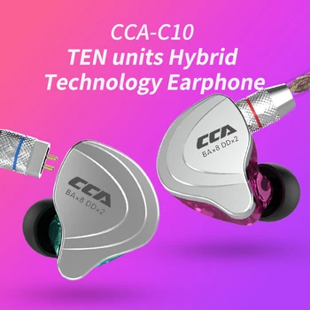Cca C10 4ba+1dd Hybrid V Uchu Slúchadlá Hifi Monito Beží Športové Slúchadlá 5 Jednotku Headset Kz Bluetooth Kábel Pre Cca C10