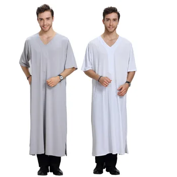 Moslimských Mužov Oblečenie Jubba Thobe Dlhé Šaty Saudská Arábia Djellaba Pakistan Kaftan Dubaj Abaya Islamskej Ramadánu Bohoslužby Župan