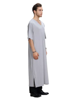 Moslimských Mužov Oblečenie Jubba Thobe Dlhé Šaty Saudská Arábia Djellaba Pakistan Kaftan Dubaj Abaya Islamskej Ramadánu Bohoslužby Župan