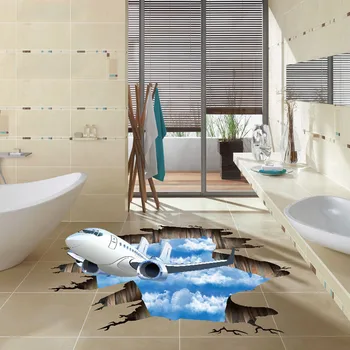 Zábavné 3D Tvorivé Stream Poschodí TV Stena Nálepky Schodisko Vymeniteľné nástennú maľbu, Tapety Kúpeľňa Obtlačky Záchodové Obývacej Miestnosti Dekorácie