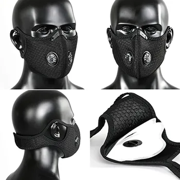 Šport Masku na Tvár Filter Uhlíkom Maska proti Prachu PM 2.5 Proti Znečisteniu Beh Školenia MTB, Road na Bicykli jazda na Bicykli Maska#E5