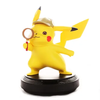 Anime Pokémon Aromaterapia auto Detektív Pikachu Obrázok Figmas Model S Klobúk Ornament Deti Hračky pre Deti Zábavné Dar
