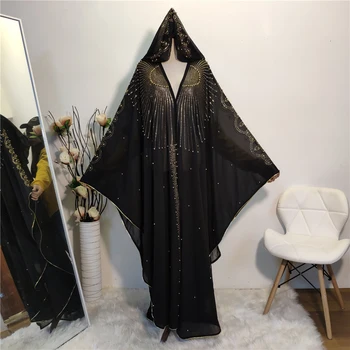 Bolero Mujer Abaya Dubaj Djelaba Femme Ženy Korálkové Pokrčiť Cape Šaty, Hidžáb Krčí Ramenami Niqab Moslimských Boerka Islamskej Tunika Turecko Kabát
