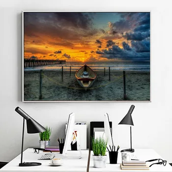 Sunset Beach View Plátne, Obrazy na Stenu, Umenie Plagáty a Vytlačí Krajiny Nordic Umenie Fotografie Domáce Dekorácie Cuadros