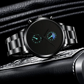 Reloj Hombre Luxusné Módne Podnikania Muži Hodinky Klasickej Čiernej Nerezovej Ocele, Quartz Analógové Náramkové Hodinky Relogio Masculino