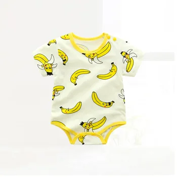 Baby Leta Stúpania Oblečenie Chlapci Krátke Rukávy Oblečenia Trojuholník Bavlnené Tenké Kombinézu Kačice Detské Oblečenie Cartoon Zvierat Pyžamá