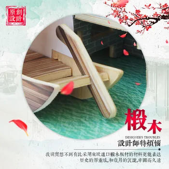 Drevené 3D model budovy hračka, skladačka woodcraft construction kit dreva Čínskom štýle antickej architektúry znak model dieťa darček