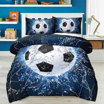 3D Futbal Tlač Deti posteľná bielizeň Nastaviť Perinu obliečky na Vankúše Prikrývka/Tešiteľ Kryt