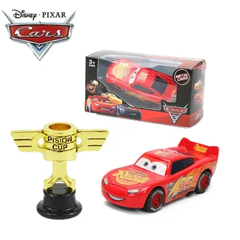 Sada 2 9 cm Cars Blesk McQueen 95 S Piestové Pohár Disney Pixar Cars 3 Hračky Mater Jackson Búrka Diecast Kovové Hračka Auto Model