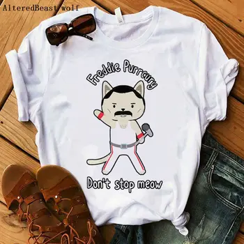 Freddie Mercury t shirt hip hop list tlač ženy móde streetwear Kráľovná tričko oblečenie žien harajuku tričko, šaty, topy