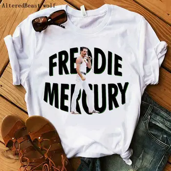 Freddie Mercury t shirt hip hop list tlač ženy móde streetwear Kráľovná tričko oblečenie žien harajuku tričko, šaty, topy