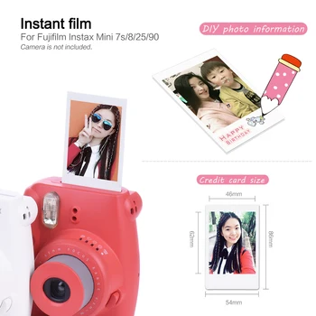 Fujifilm Instax Mini 100 Listov Biely Film Foto Papier Snímku Albumu Okamžité Tlače pre Fujifilm Instax Mini 8/Mini9/7s/25/90