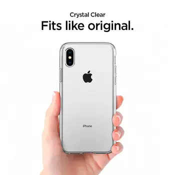 Originálne SPIGEN Liquid Crystal Pružné, Mäkké TPU Krištáľovo čisté puzdro pre iPhone XS Max / XS / XR / X