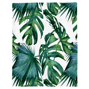 Klasické Palmové Listy Tropickej Džungli Zelená Hodiť Deka Teplý Flanel Deka Flanelové Deka Prikrývky Na Postele
