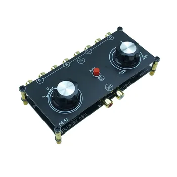Pasívne RCA, predzosilňovač Prepínač 4 V 1 zo Stereo Audio Signálu, Prepínač pre Výber Splitter Box s ovládaním hlasitosti pre amp zosilňovač