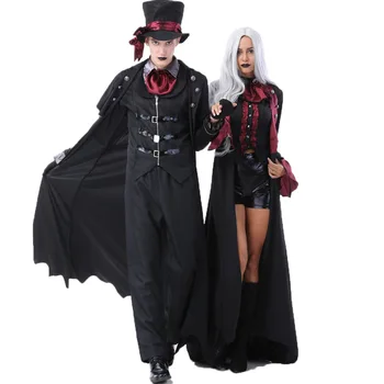 Halloween Upír Pár Kostýmy pánske Krvavé Pekný Kostým Dámske Steampunk Vampiress Uniformy Krvi Grófka Súpravy