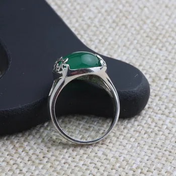 Prírodné Kamene Zelená Agat es Krúžok Skutočné 925 Striebro, Prstene, Šperky pre Ženy Darček