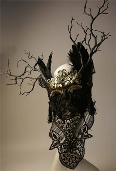 Čierna Maska Nočný Klub Halloween Maškaráda Výkon Masky Mužov Dievča Karneval Módne Pobočiek Pierko Príslušenstvo