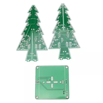 7 Farba Flash Vianočný Stromček Diely Stavebnice Diy LED 3D Vianočný Stromček Doska Modul S Led Svetlá Self-locking Prepínač