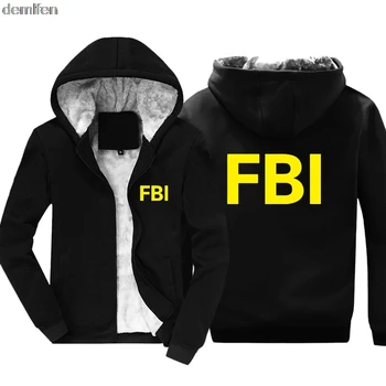 Nové FBI Akadémie Quantico Virginia Hoodie Mužov Bavlna Kabát Udržať Teplá Zimná Bunda, Mikina s Kapucňou
