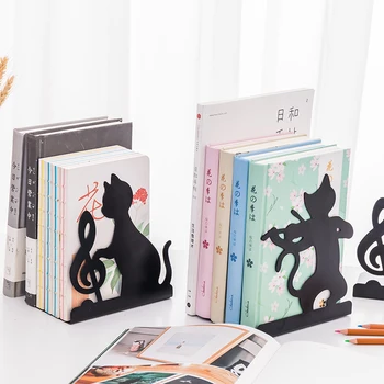 1 Pár Kreatívnych Kovové Mačky Bookends Knihy Držiteľ Black Dekoratívne Stôl Umenia Knihy, Stojan Podporu Home Office Knihy Zátka Organizátori