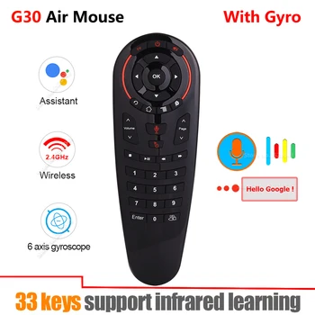 G30 2.4 G Gyroskop Air Bezdrôtové Myši 33 Tlačidlá IČ Vzdelávania Smart Hlas Diaľkové Ovládanie pre X96 mini H96 MAX Android Box vs G10 G20