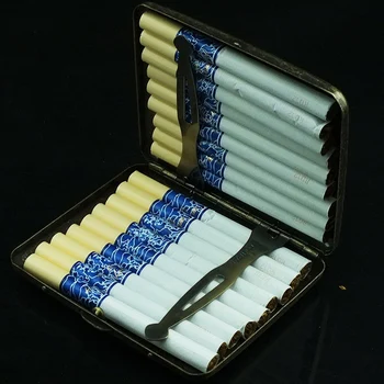 Bojovnosť Vysoko Kvalitné pánske Cigariet Prípade Darčeka pre 20pcs Vintage Kovové Cigariet Poľa na Predaj