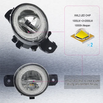 2 Kusy LED Angel Eye Hmlové Svetlo Na Nissan krčma pri ceste 2016 2017 Auto Denných prevádzkových Svetlo Hmlové Svietidlo H11 4000LM 12V