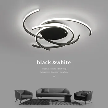 Nordic Black Štýlový 65 cm Hliníkové LED Stropné Svietidlo Dekoratívne Moderné Flush Namontované Svietidlá Pre Spálne Obývacia Izba