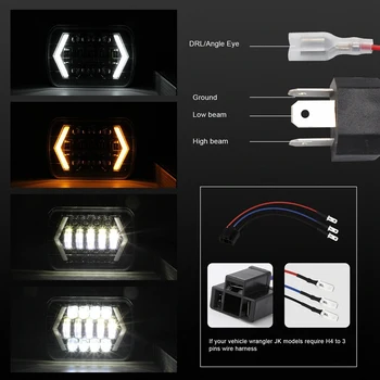 300W Najjasnejšie 5 palcový X7 cm /7 palcový X6 palcový Projektor Led Svetlomety s Drl pre Jeep Wrangler Yj Cherokee Xj H6054 H5054 H60