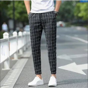 Na jar a v lete pánske nohavice kórejská verzia deväť bod nohavice pánske malé nohy bežné nohavice Koberčeky leginy slim chlapcov
